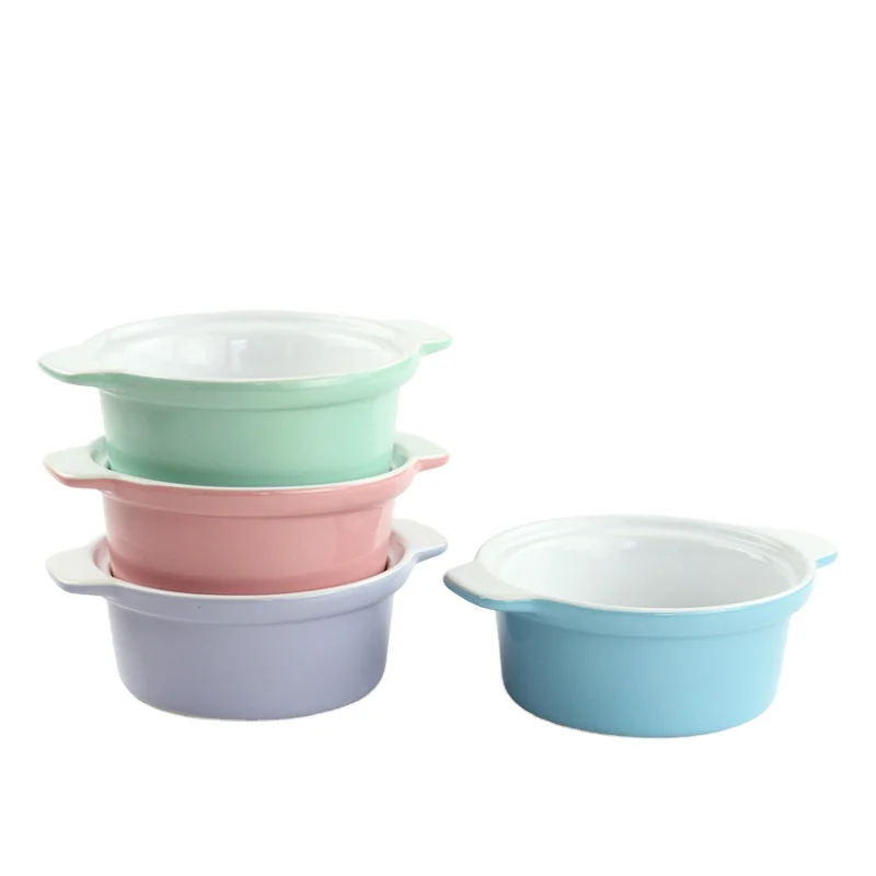 Новый продукт керамическая Корейская сковорода для выпечки в скандинавском стиле антипригарная чаша бинауральная профессиональная посуда с крышкой