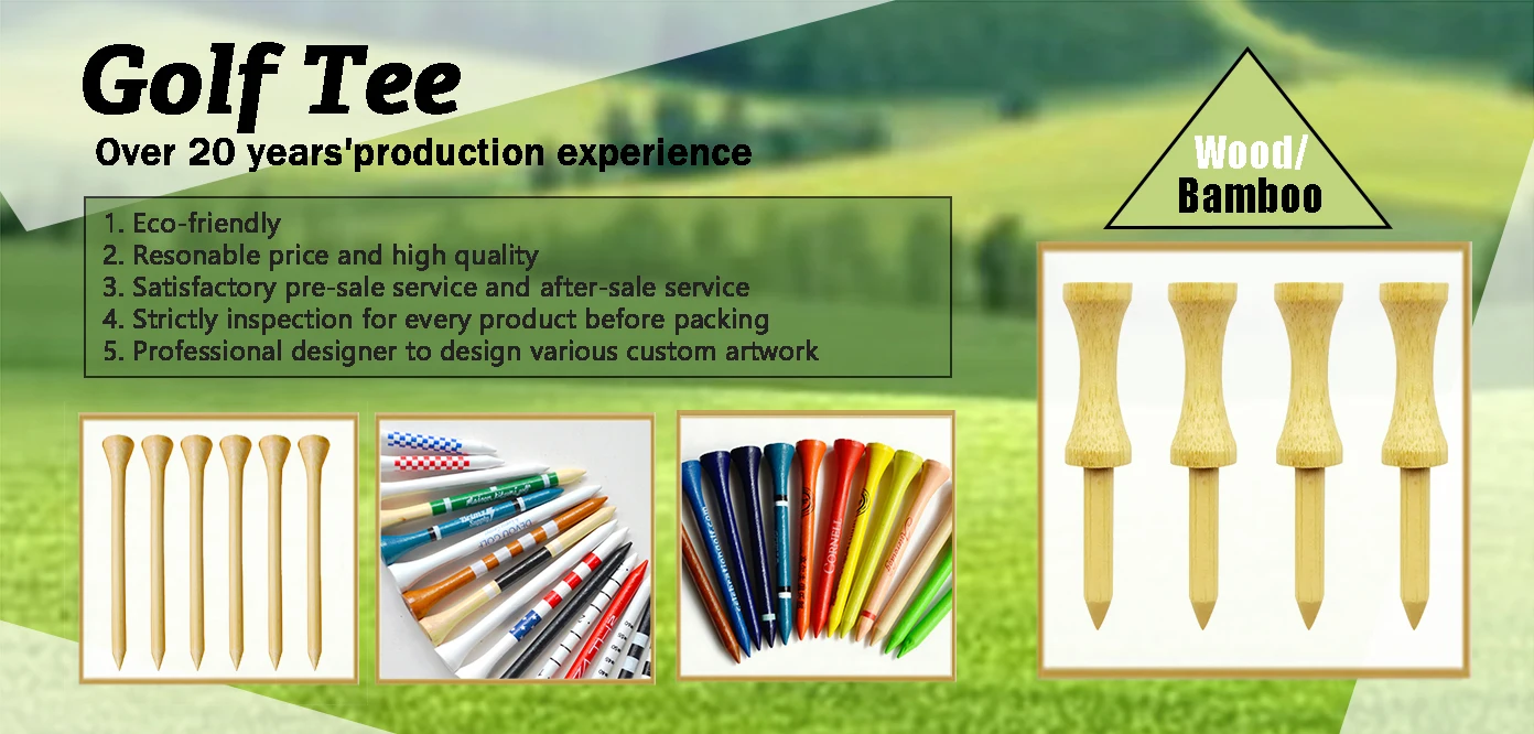 Customized Logo Golf Tees Colorful Natural Ecofriendly 54 Mm/70 Mm/83