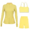 Costume pantalon cinquième en forme de Y à col montant jaune vif