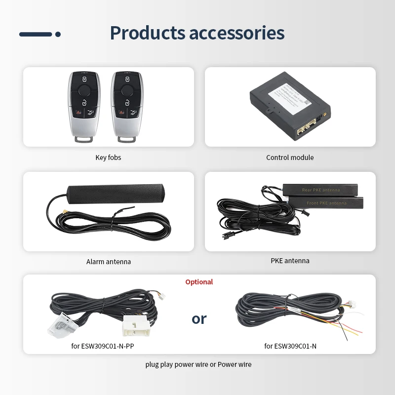 EASYGUARD Smart Key PKE Kit Fit for Benz with Factory OEM Push Start Button Trunk Release