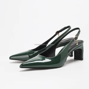 6002A-1 Autumn Spring New Style Fashion Elegant Rhinestones Solid Comfort Square Heel Pointed Toe High Heeled Sandals for Ladies