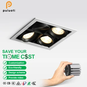 PULUOTI Zigbee COB AR80 Spotlight Ceiling Light for Living Room Recessed 15°24°38°60° Adjustable Aluminum Spot Lights