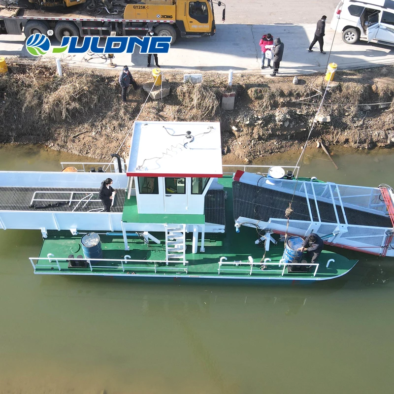 Automatic Aquatic Plant Harvester Machine Water Hyacinth Remover Equipment for River Cleaning