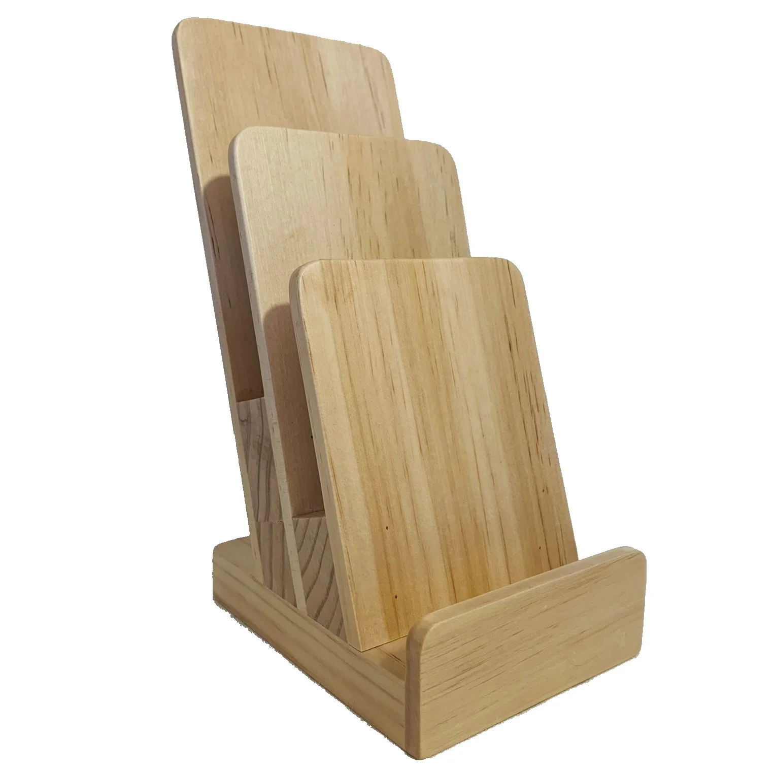Acacia/Pine Wooden Vintage Style Sustainable Multifunction Brochure Display Stand Holder for Home Desk Organizer Flyer Menu