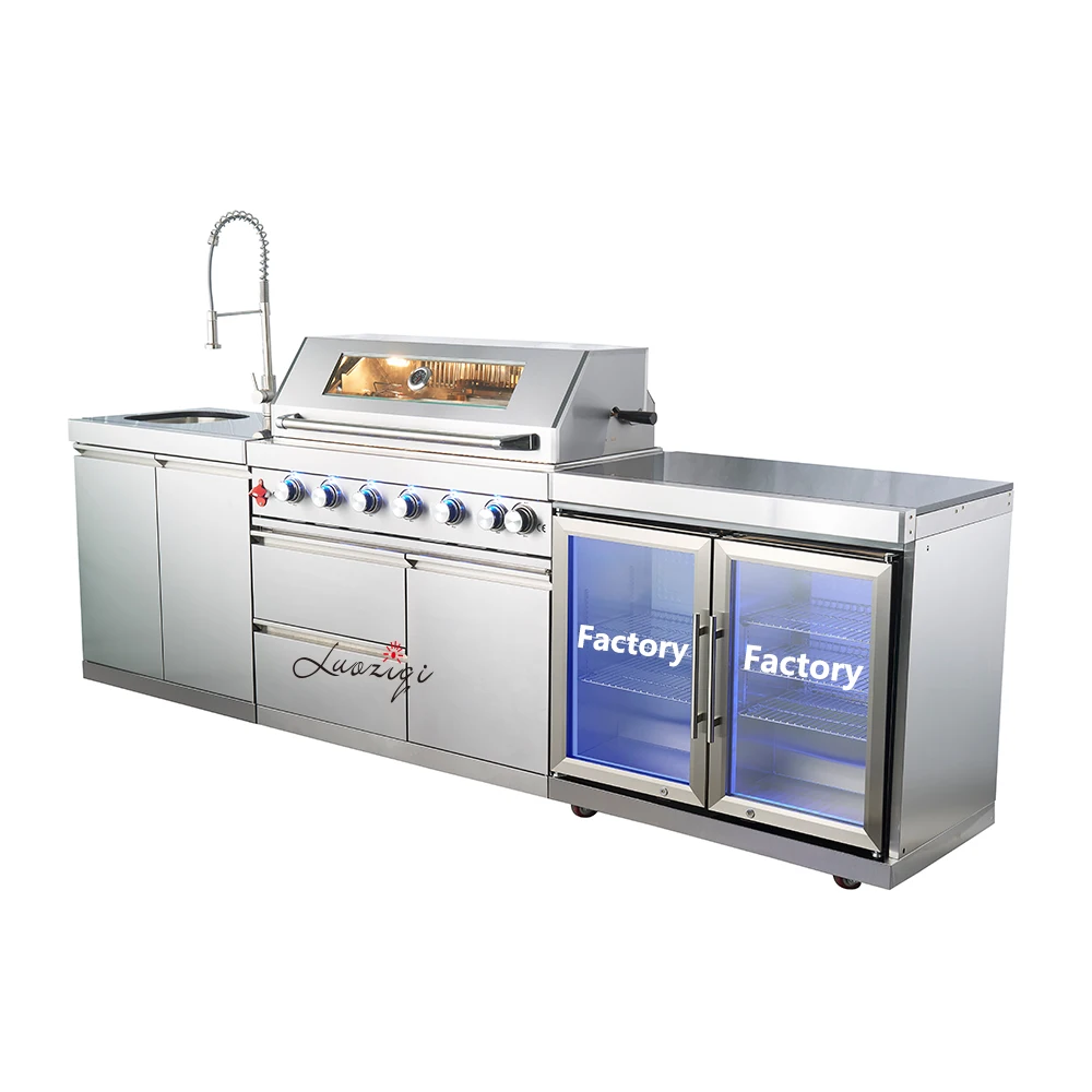Stainless Steel Bbq Grill Oven Portable With Double Door Refrigerator ...
