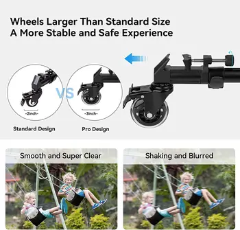 Smallrig Universal Photography Tripod Dolly, Heavy Duty with 3" Rubber Wheels, Adjustable Legs and Carry Bag -3986 detail image