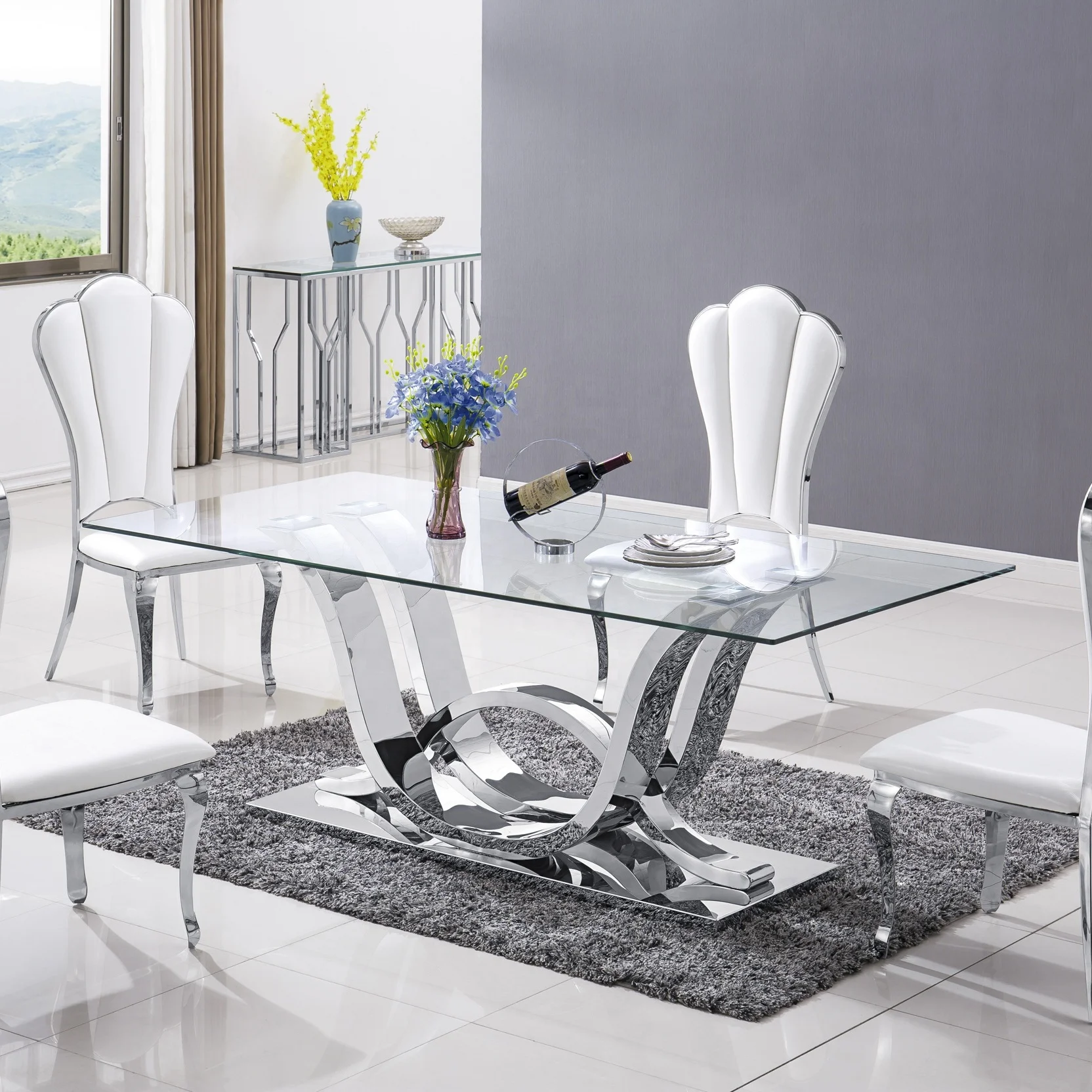 Furniture Outlet Bling Dining Table And Chairs Posh Extendable
