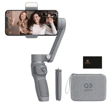 ZHIYUN Q3 Gimbal 3 Axis Selfie Stick Handheld Gimbal ZHIYUN Gimble Mobile Gimbal Stabilizer With Fill Light for Smartphones detail image