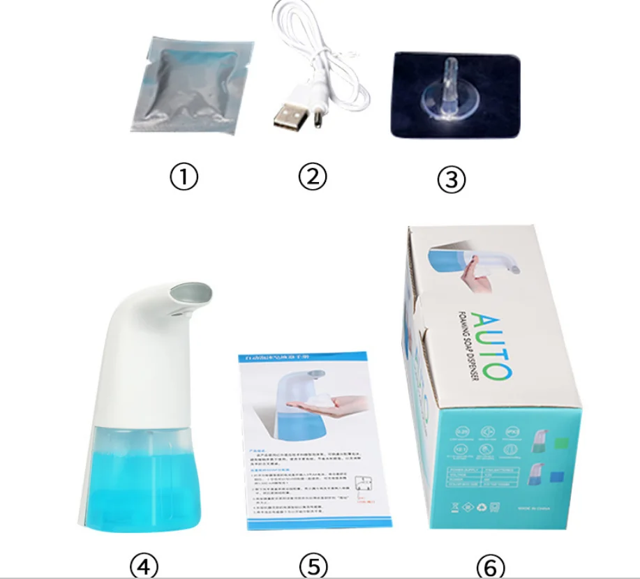 Automatic Foaming Liquid Soap Dispenser Touchless Soap Pump with Infrared Motion Sensor Adjustable Soap Dispensing Volume