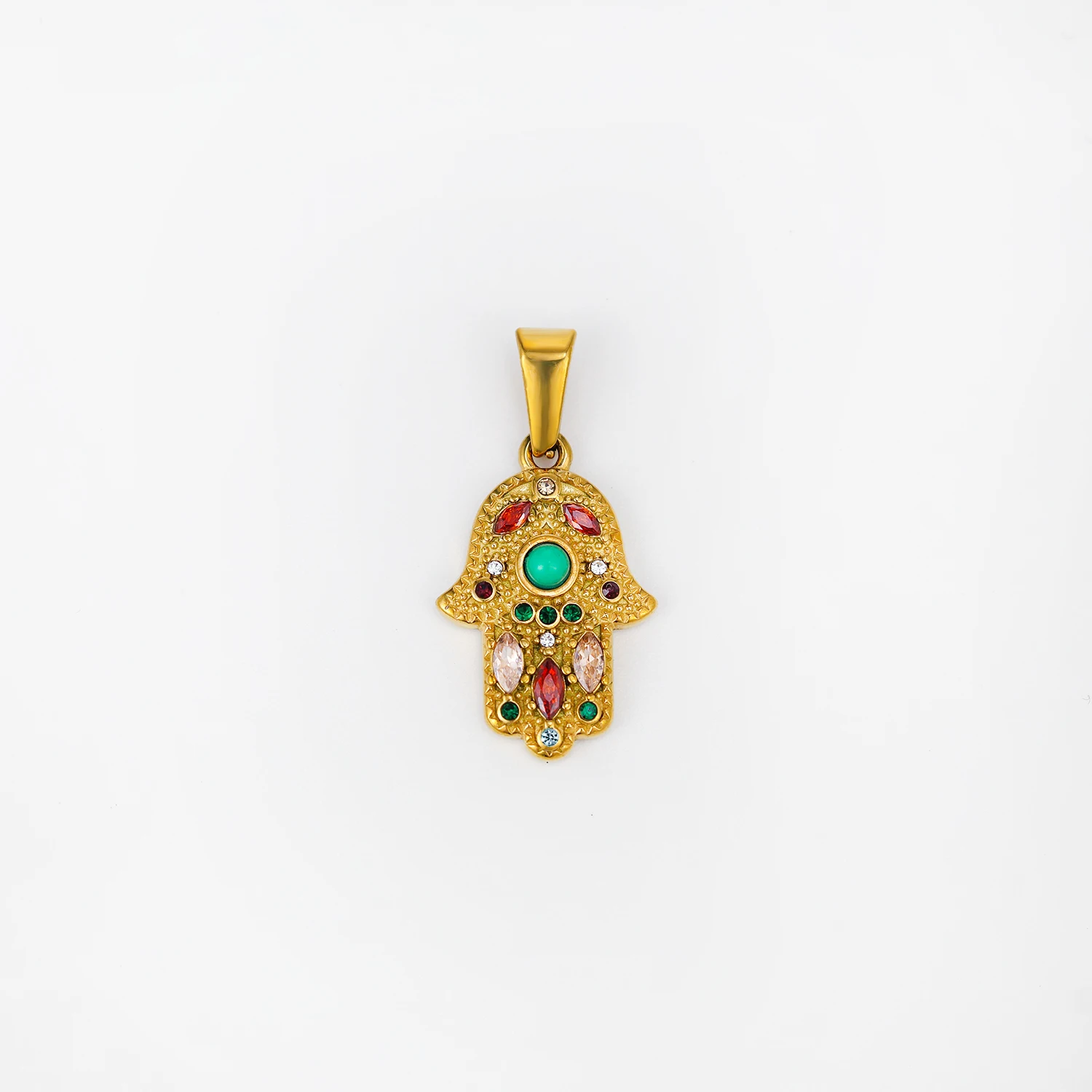 Colar de mão turco hamsa azul mau olho amuleto pingente colar banhado a  ouro 18k atacado, image size:1500x1500