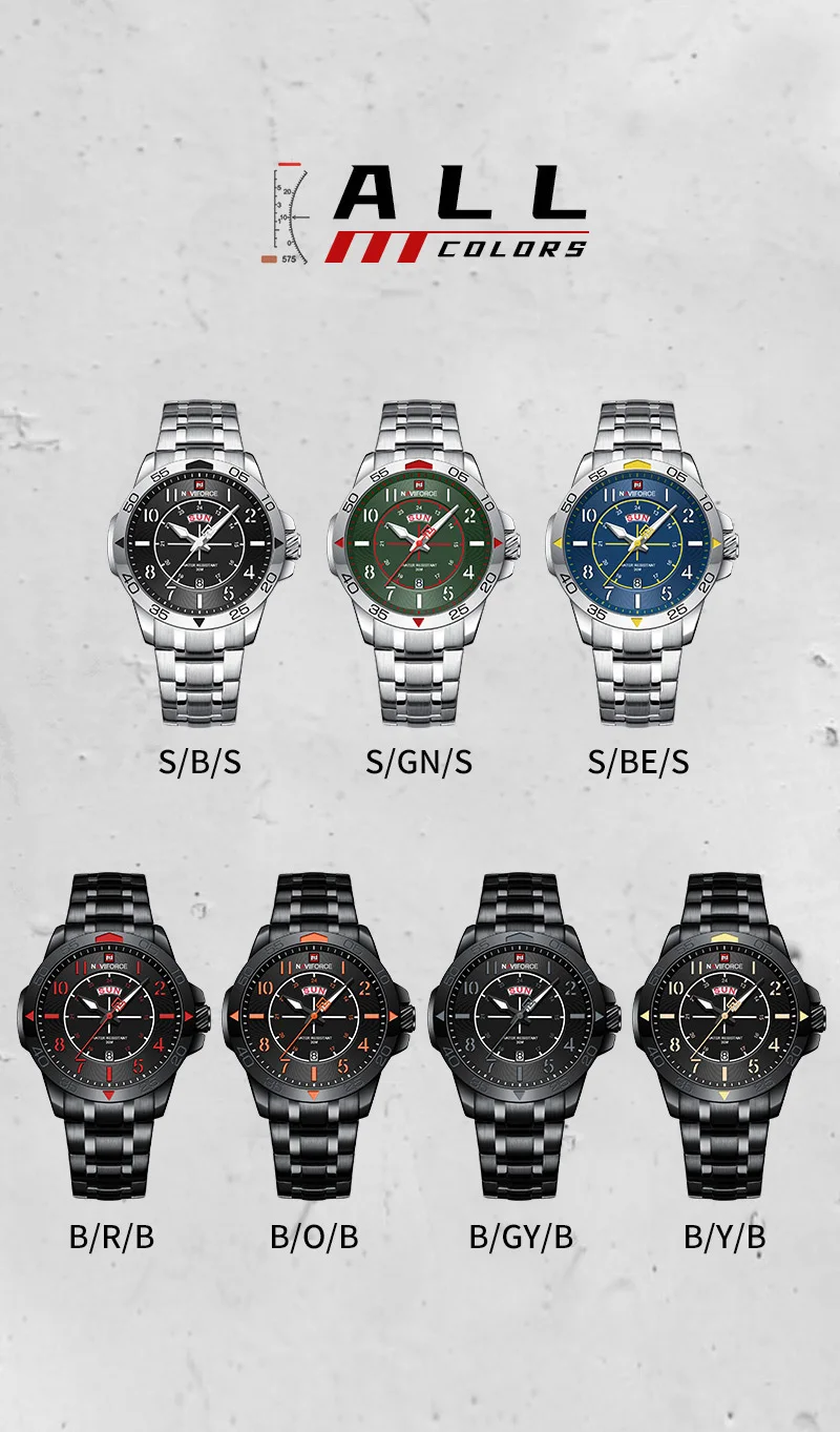 NAVIFORCE 9204S BRB 2023 OEM Custom logo Design Luxury Men Sport Watch Waterproof Quartz Wristwatch for Men Relojs