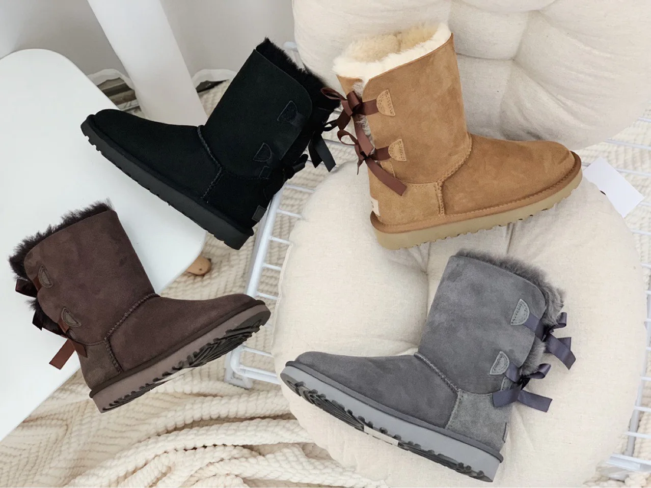 Factory Direct Wholesale Winter Warm Sheepskin Fur Boots Waterproof
