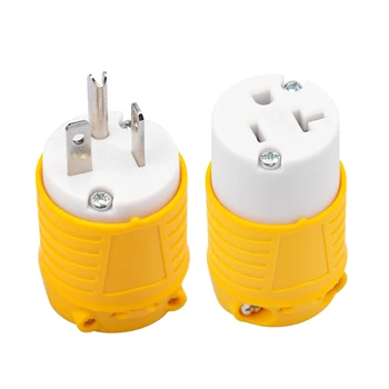 ETL Listed 20 Amp Extension Cord Replacement Plug 125 Volt NEMA 5-20P & 5-20R Power Plug & Connector Assembly Plug