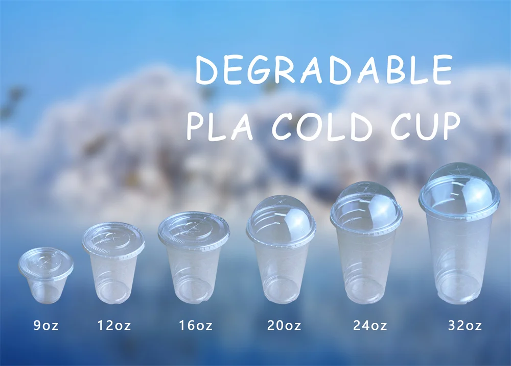 Compostable Disposable Pla Plastic Cups 12 Oz Durable Crack Resistant
