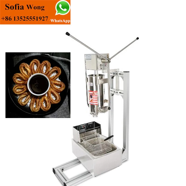 Kitchen Churro Machine 3L Manual Spanish Churros Maker Automatic Portable Churrera