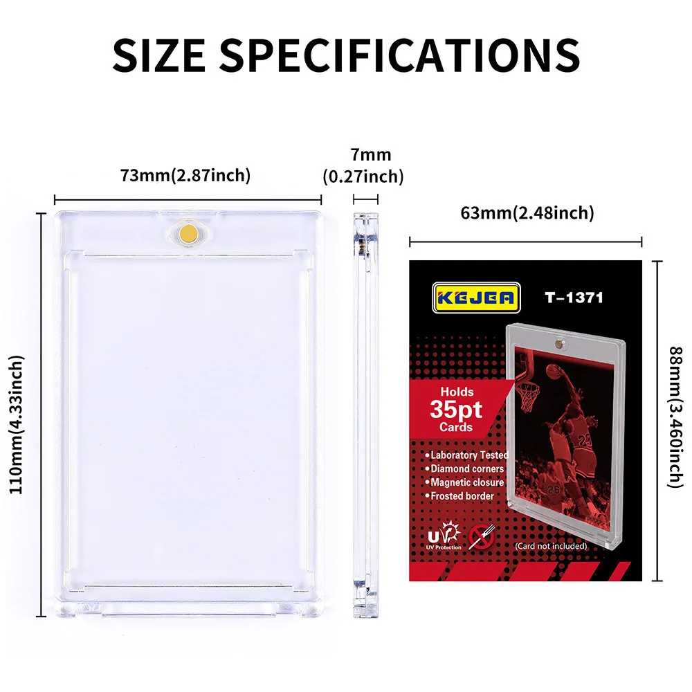 2 Stück Magnetic Card Holder 35PT - UV-Schutz Kartenhüllen Mit Standfüßen