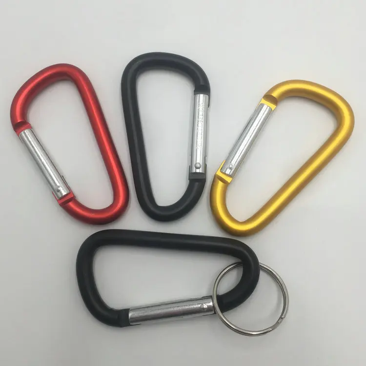 Wholesale Custom d 8 cm 80mm Strong Hiking Hook Carabiner with Sunscreen Gold Black