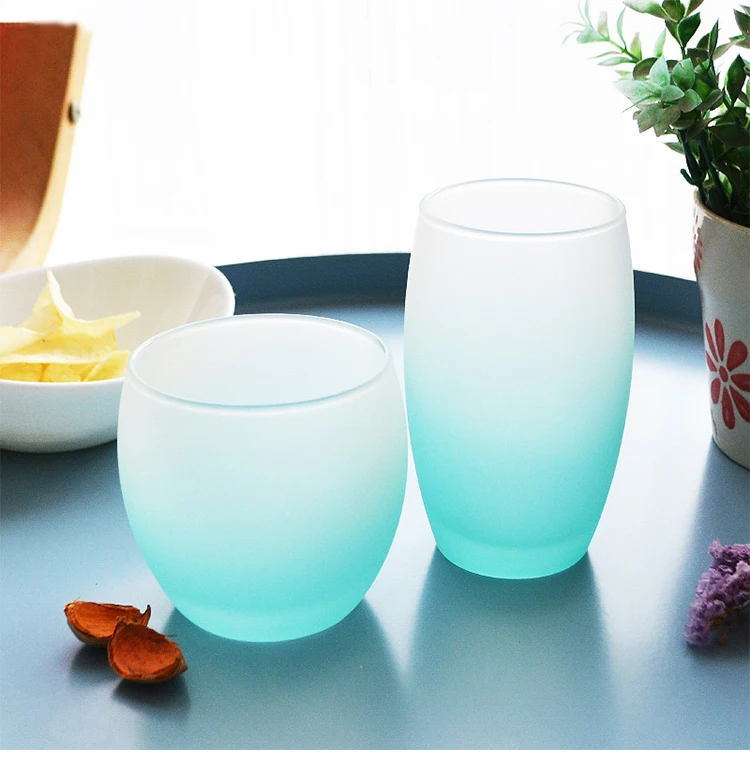 320ml And 350ml Luminarc Glassware Green Or Pink Glass Custom Frosted