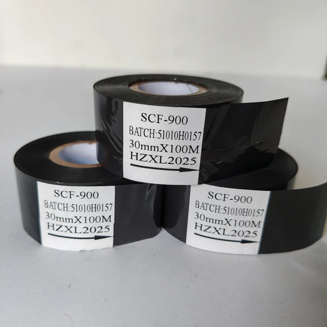 Premium SCF900 Date Coding Foil Tape 30mm*100m Hot Stamping Ribbon for Date/Batch Printing Hot Coding Ribbon Hot Stamping Foil 2