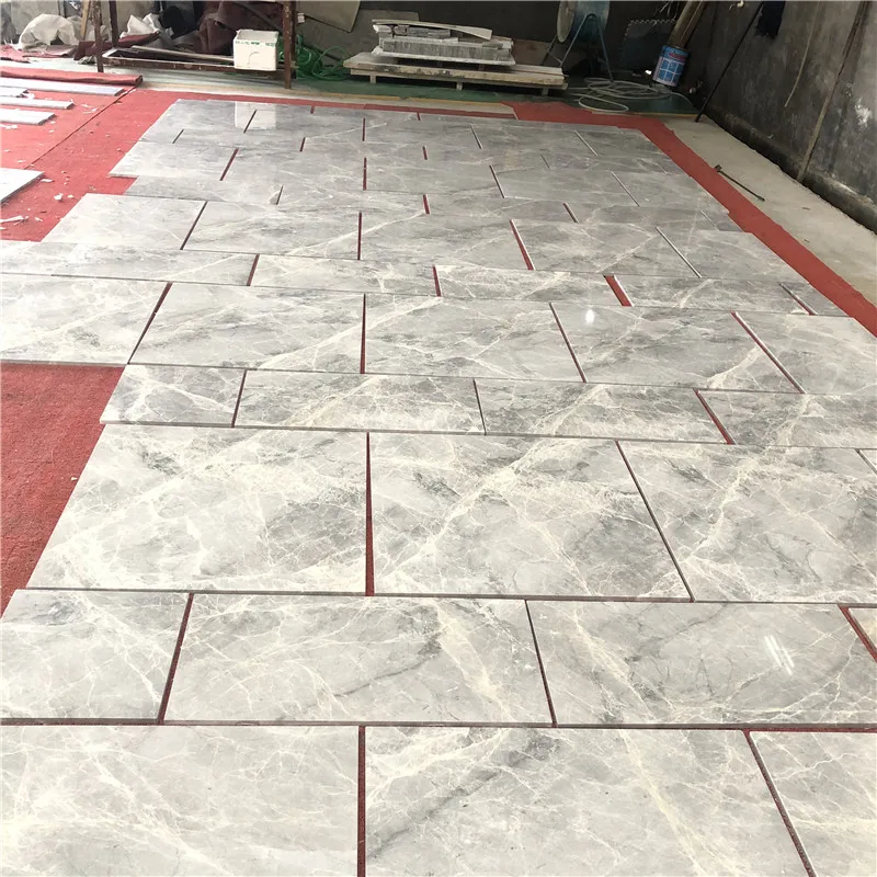 ubin lantai marmer abu-abu kastil untuk dekorasi interior dari Turki, ubin marmer berukuran 600x600