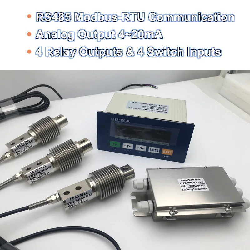 Hopper Weighing Scale System Bending Beam Bellow Type Load Cell Controller Rs485 Weighing Transmitter