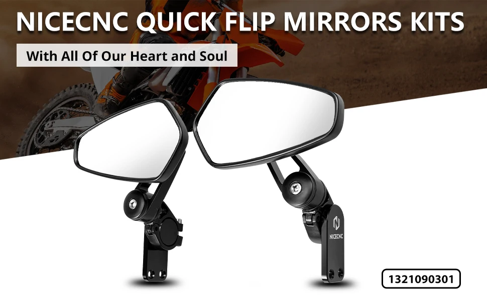 Nicecnc Aluminum Foldable Quick Flip Rearview Mirrors Kits For