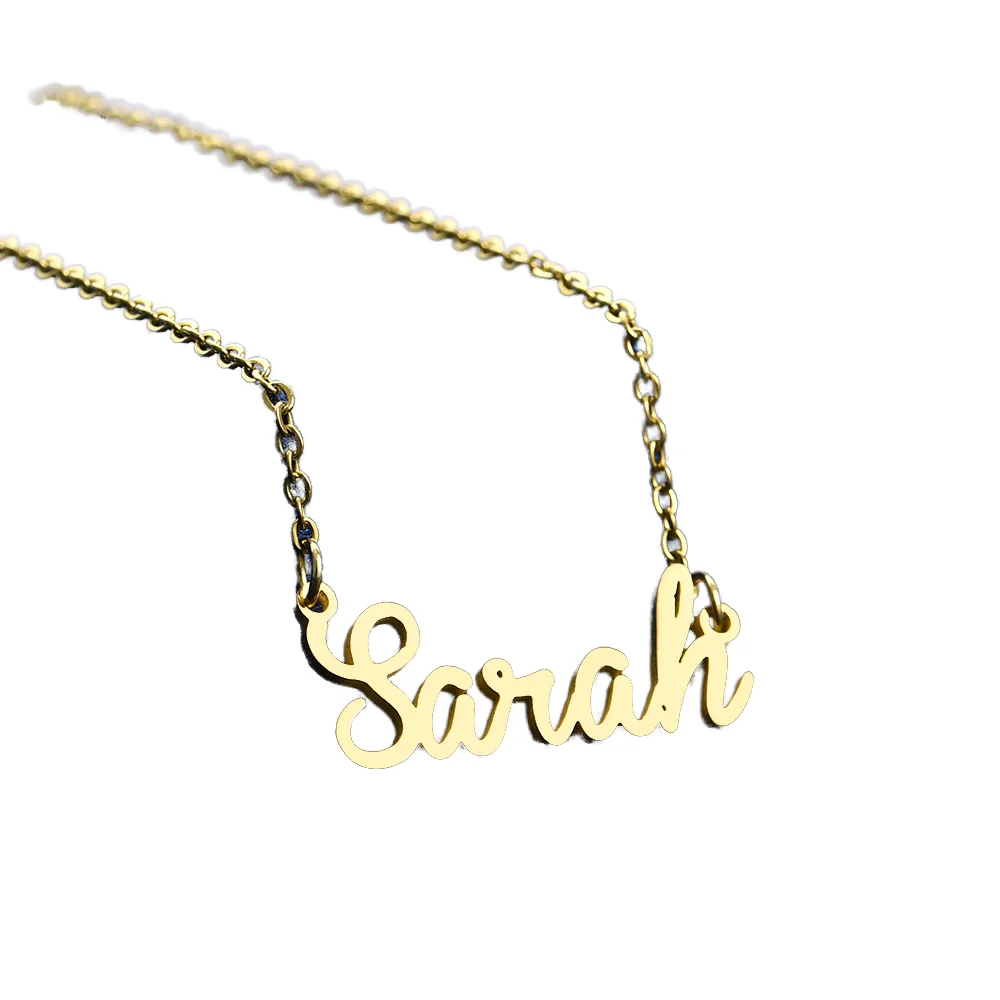30 Names Stainless Steel Cursive Letter Necklace Olivia Sarah Kayla Name Necklace Personalized Custom Names Necklace (KSS327)