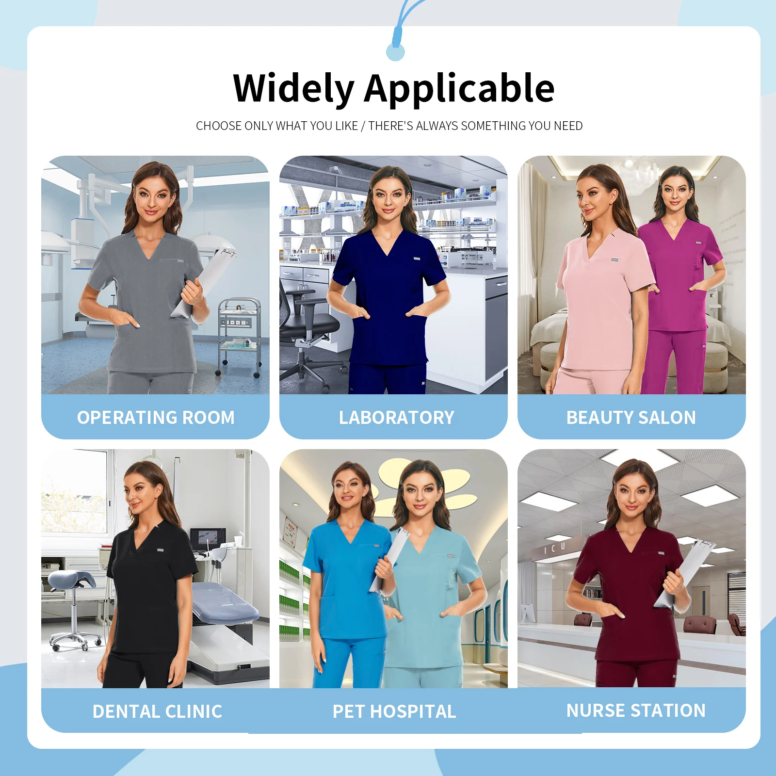 Hight Waisted Work Pants Reusable Custom Scrubs Jogger Style Doctor