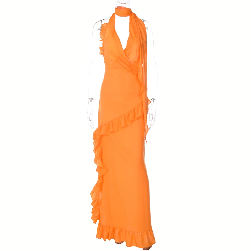 11750 Mesh Deep V Sleeveless Tassel Split Slit Side American Dresses ...