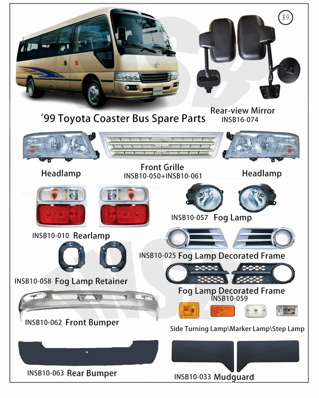 ミツビシ フォーサ バス用フロントドアハンドル INS29-020 新品部品
