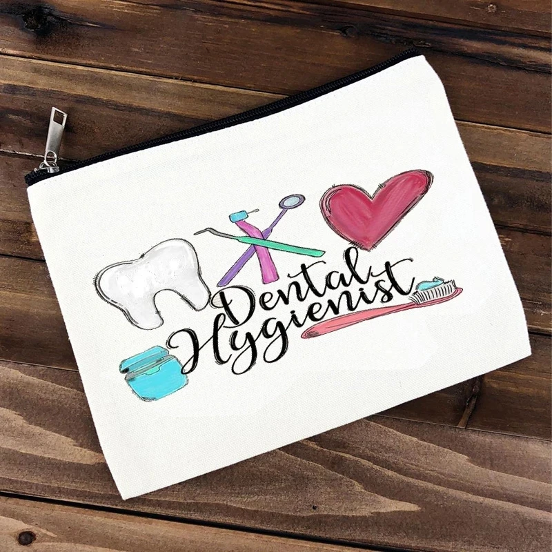 Custom Dental Hygienist Make Up Cosmetic Bag Gift Dental Teeth Theme ...