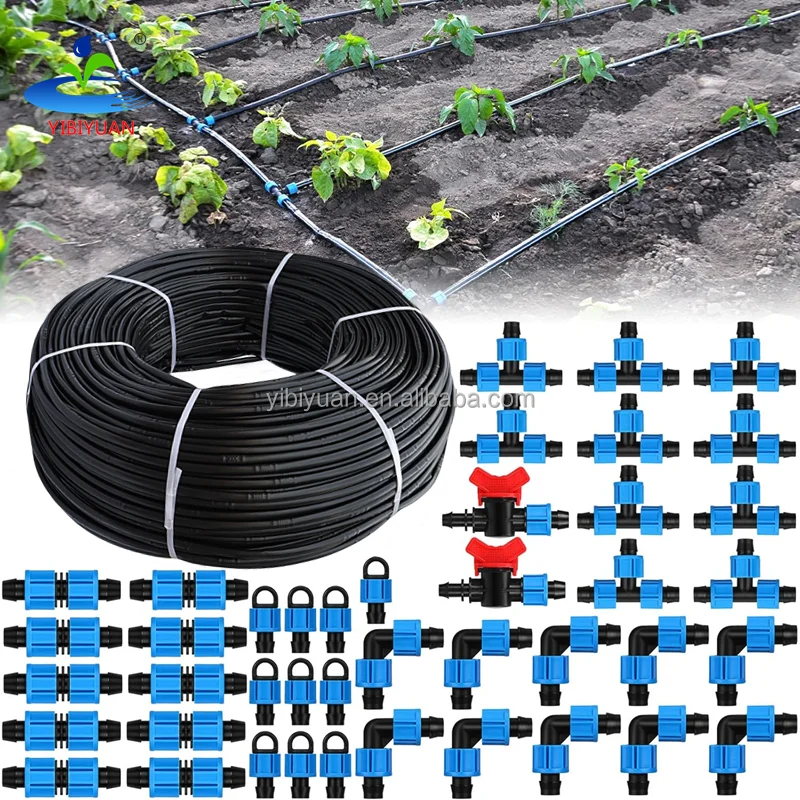 Agricultural China Drip Irrigation System 1 Hectare Hose Hdpe Valve Kits 20mm 16mm 1000 Meter Drip Irrigation Pipes