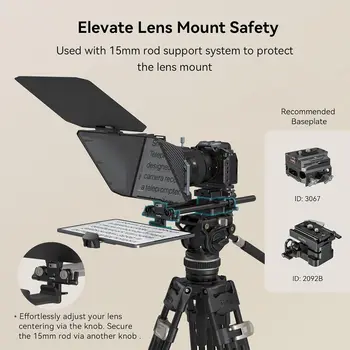For SMALLRIG 11-inch Teleprompter for iPad Tablet SmallGoGo APP Supports PDF Must Work 15mm LWS Baseplate Mirrorless DSLR product image
