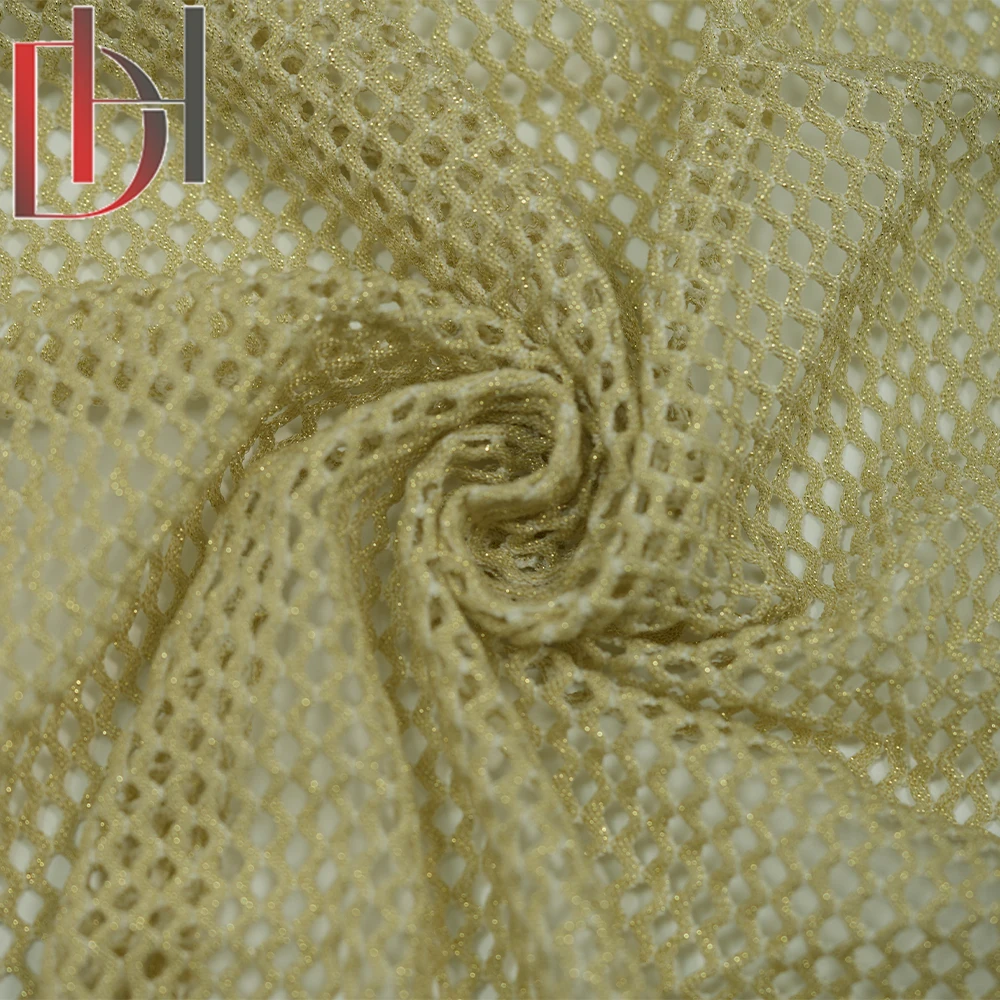 100% Polyester Width 100 cm AB Diamond Stretchy Hole Knitting Mesh Fabric Fishing Net Lace Fabric for Women Dress Skirt 228