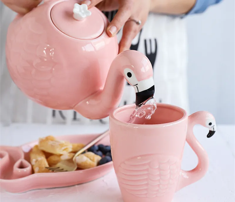 Flamingo Shape Ceramic Coffee Mug - Creative Vintage Drinkware for Cafs &  Business Gifts, Custom Logo Available