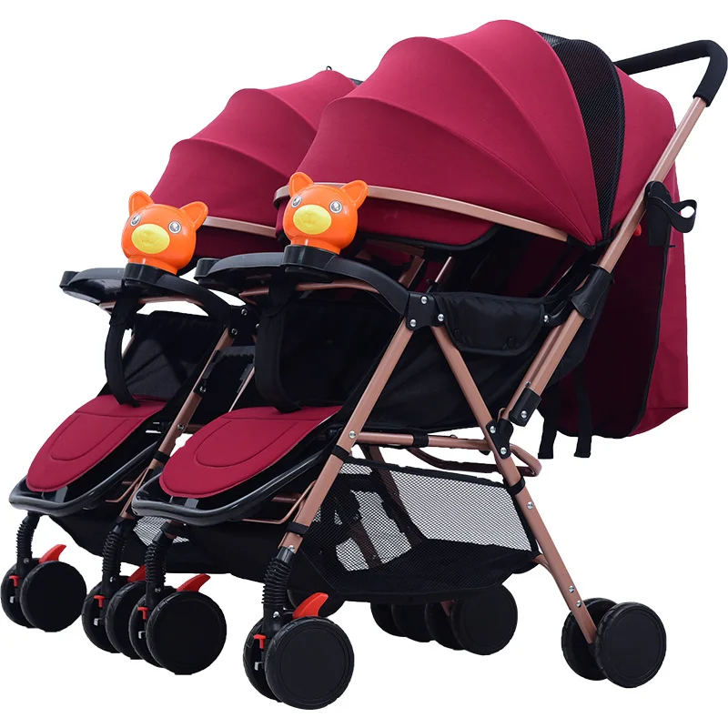 JXB Hot Sale Chico Bravo for 2 Double Stroller Twins Jogger Double Stroller  With Car Seats for Twins
