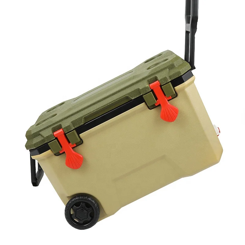 ROCKBROOK 2 in 1 Commercial Fancy Plastic Multifunction Smart Hard Foldable Outdoor Ice Chest Cooler Box for Camping