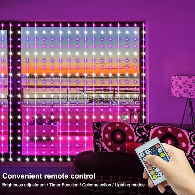 App Control Christmas Smart Rgb Pixel Addressable Curtain Lights Party Programmable Led Fairy