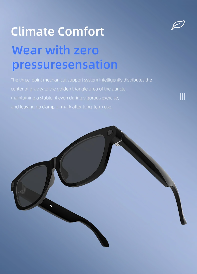 2025 SANVNET V03 Smart Glasses with 8MP Camera Translation Al Assistant Recording ENC Noise Reduction Sunglasses Smart Eyewear