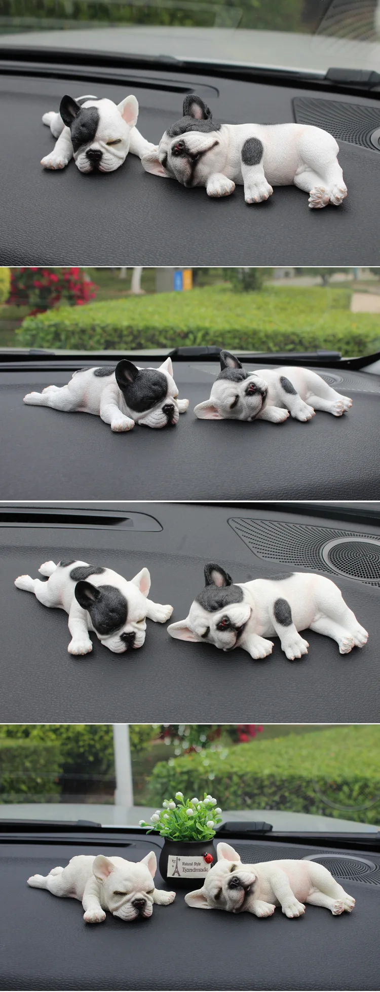 4 Styles French Bulldog Statues for Car Decoration Home Decor 15 cm Big Size