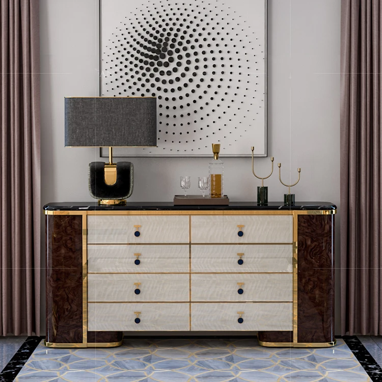 521C New Designs 8 Drawers Buffet Cabinet Dining Room Sets Sideboard Cabinet Modern Buffet Table