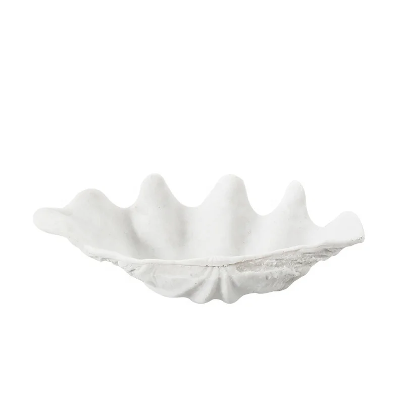 Современная Европейская белая песчаная каучуковая ракушка Сервировочная чаша для фруктов поднос хранения в гостиной и на чайном столике украшение