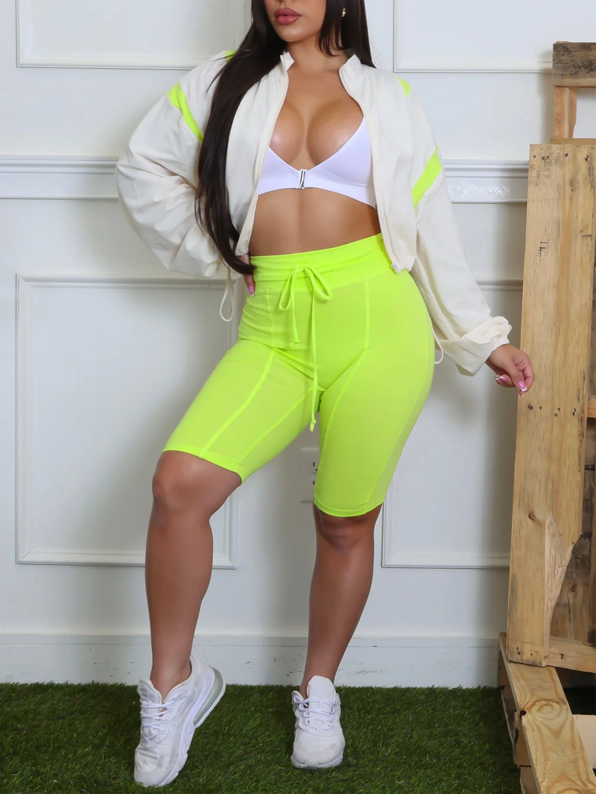 Shorts Tight Crop Top Outfits 2025 New Summer Clothes Colorblock