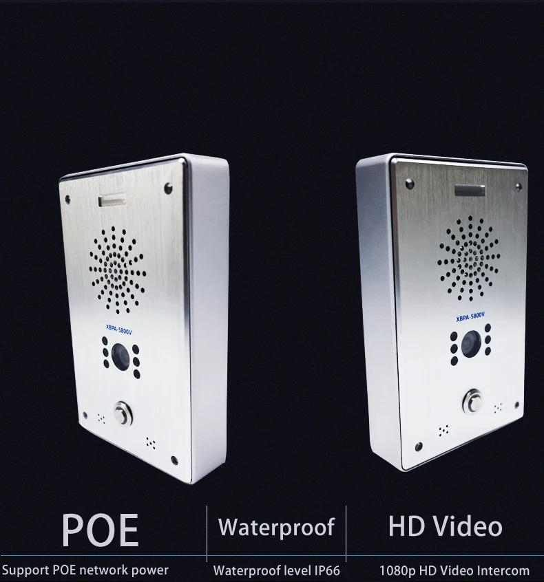 SOS POE Power Supply Intercom System IP Audio Video Walkie Talkie Type Supports APP Intercom for Radio Music & 4G POC Function