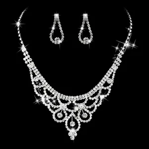 High Quality Jewelry Plated Stainless Steel Double-sided  Necklace and Earrings  Fashion Jewelry Sets High Quality