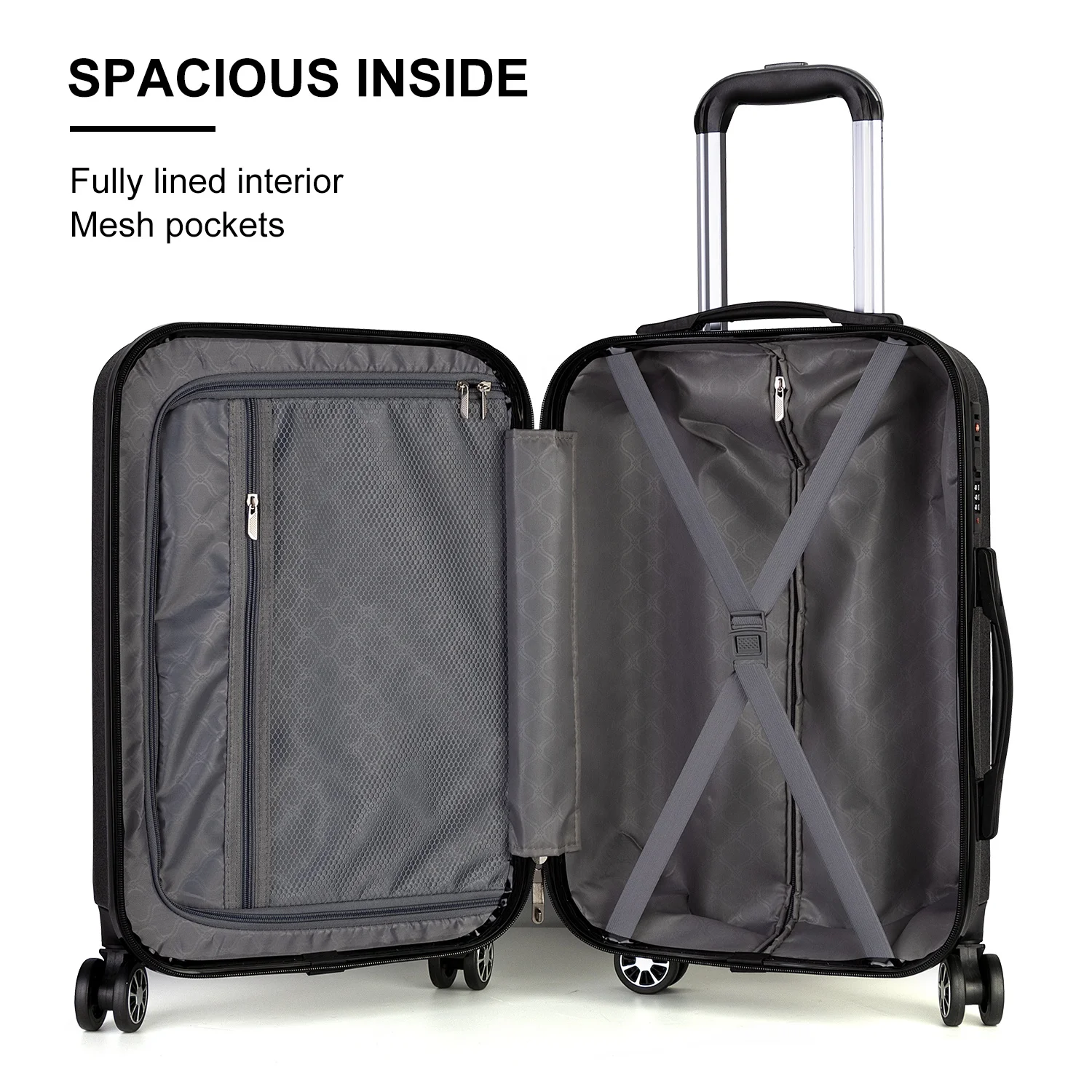 ABS 360 градусов твердый боковой дорожный стиль чемодан тележка багаж сумка набор