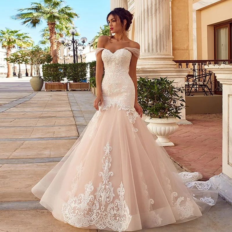 knee length dresses for ladies Romantic And Dramatic Sparkly Lace Mermaid Wedding Dress main image 1