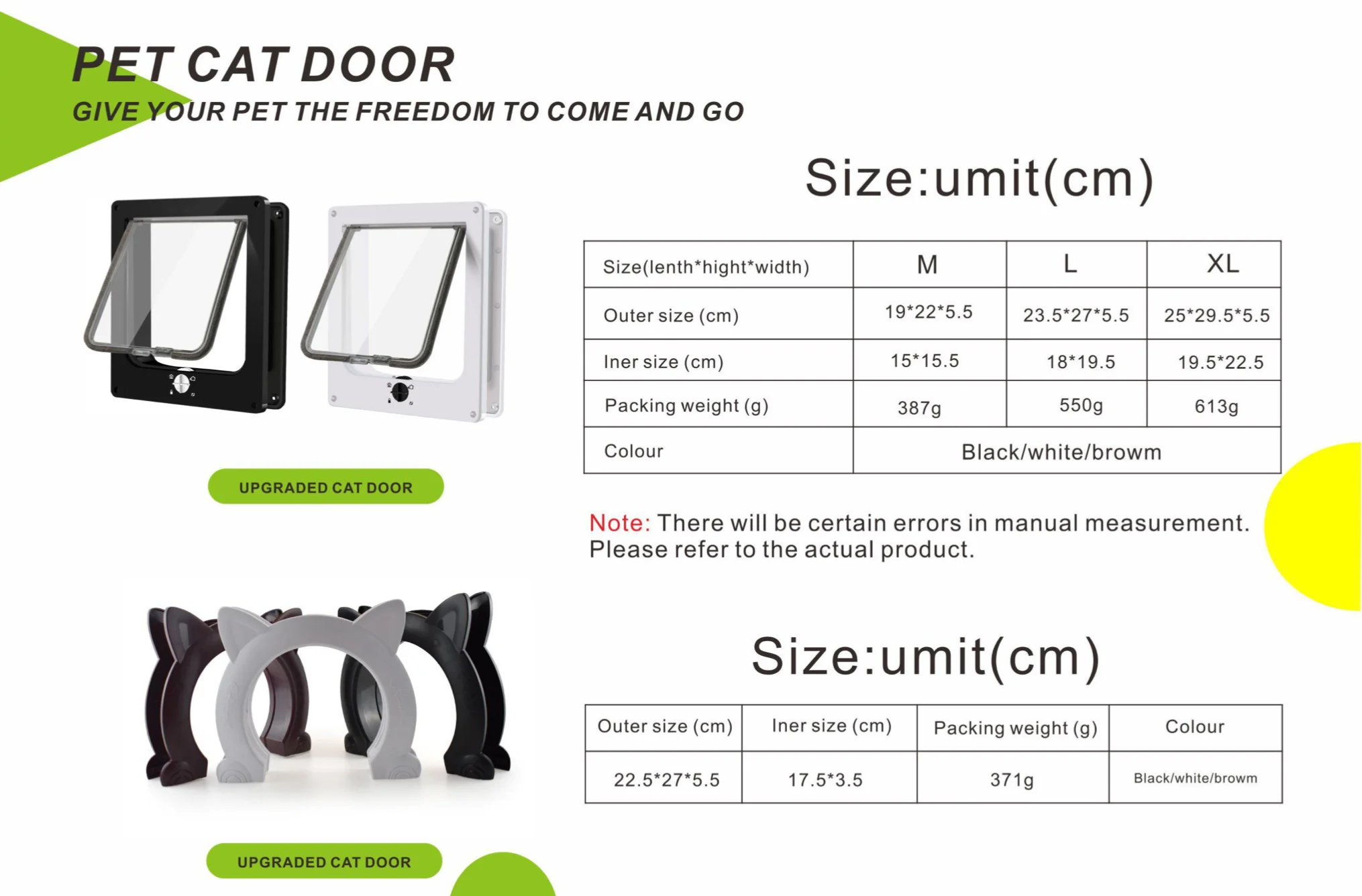 Upgraded 2022 Cat Door Pet Door With 4way Rotary Lock For Cats M Size