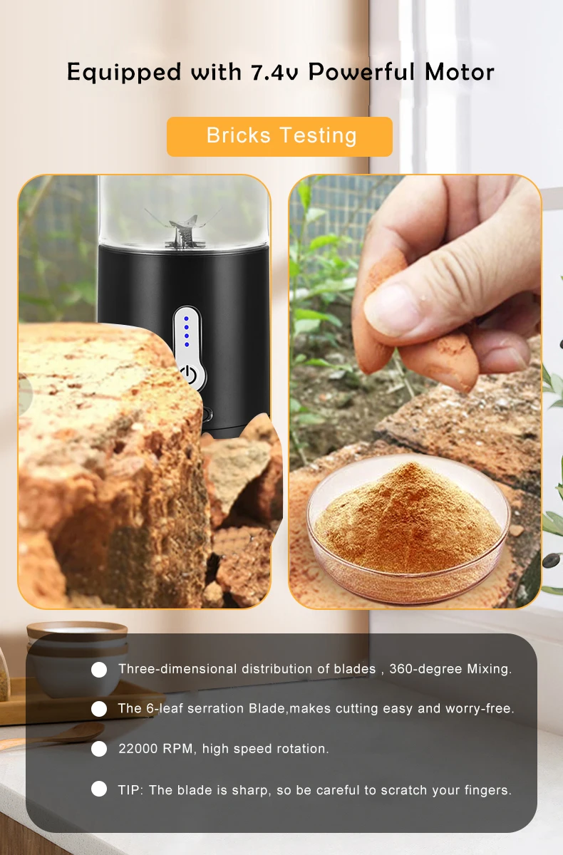 Portable Electric Juicer Blender Usb Rechargeable Smoothie Mixer_voghion.com