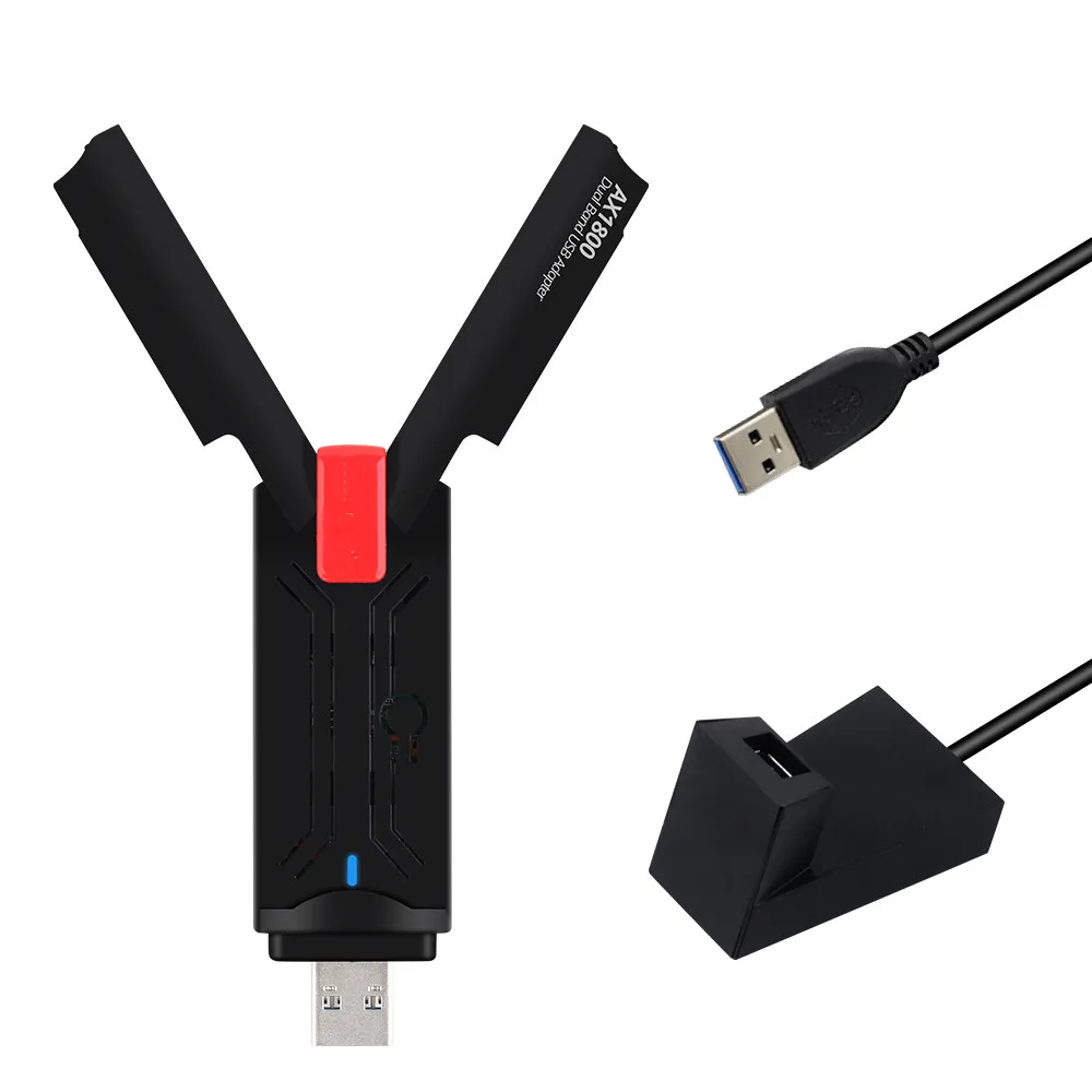 WiFi 6 adaptador USB doble banda AX1800 2.4G/5GHz inalámbrico Wi-Fi dongle tarjeta de red USB 3.0 WiFi adaptador para Windows 7/10/11 
